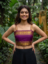 MIMOSA Orange Saree Saree — blouse close-up