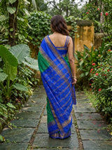 MIMOSA Rama Mysore Silk Crepe Saree — Saree pallu and body shot