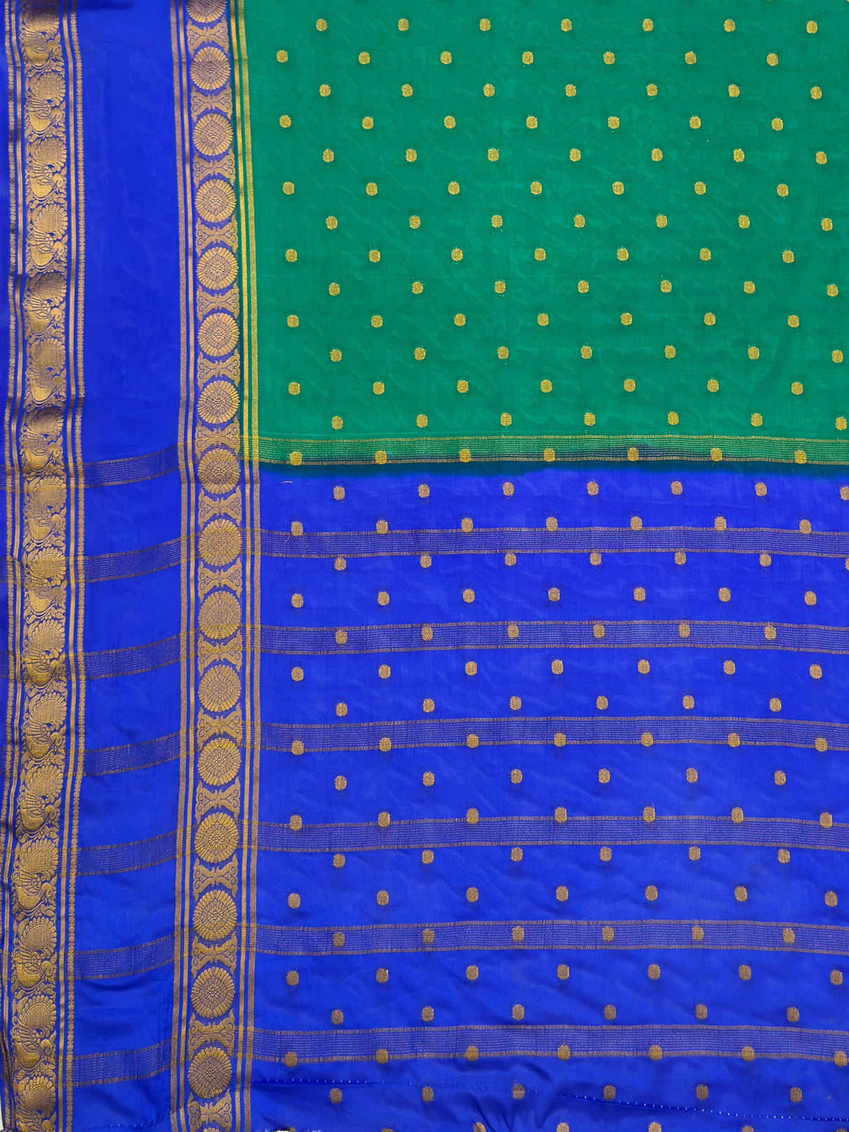 MIMOSA Rama Saree Saree — pallu and zari work detail