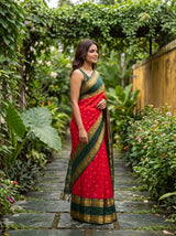 MIMOSA Strawberry Saree Saree — pose 5 styling detail