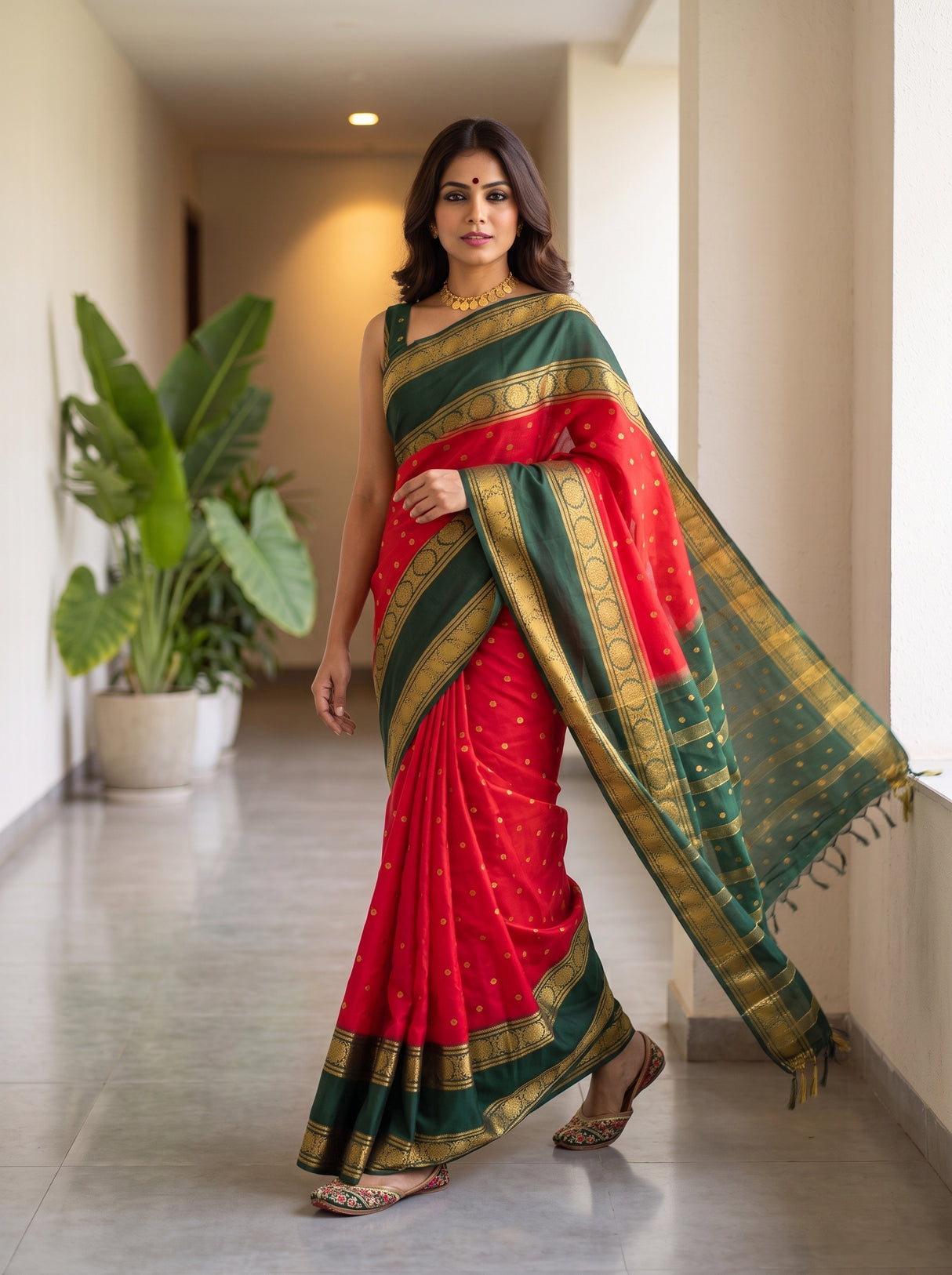 MIMOSA Strawberry Saree Saree — pose 7 styling detail
