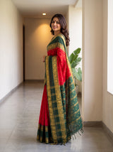 MIMOSA Strawberry Saree Saree — pose 9 styling detail