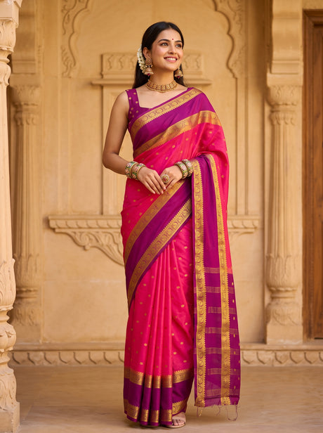 MIMOSA Gajari Saree Saree — front view on mannequin
