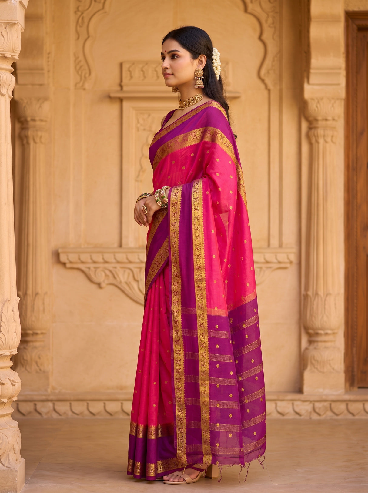 MIMOSA Gajari Saree Saree — pose 3 styling detail