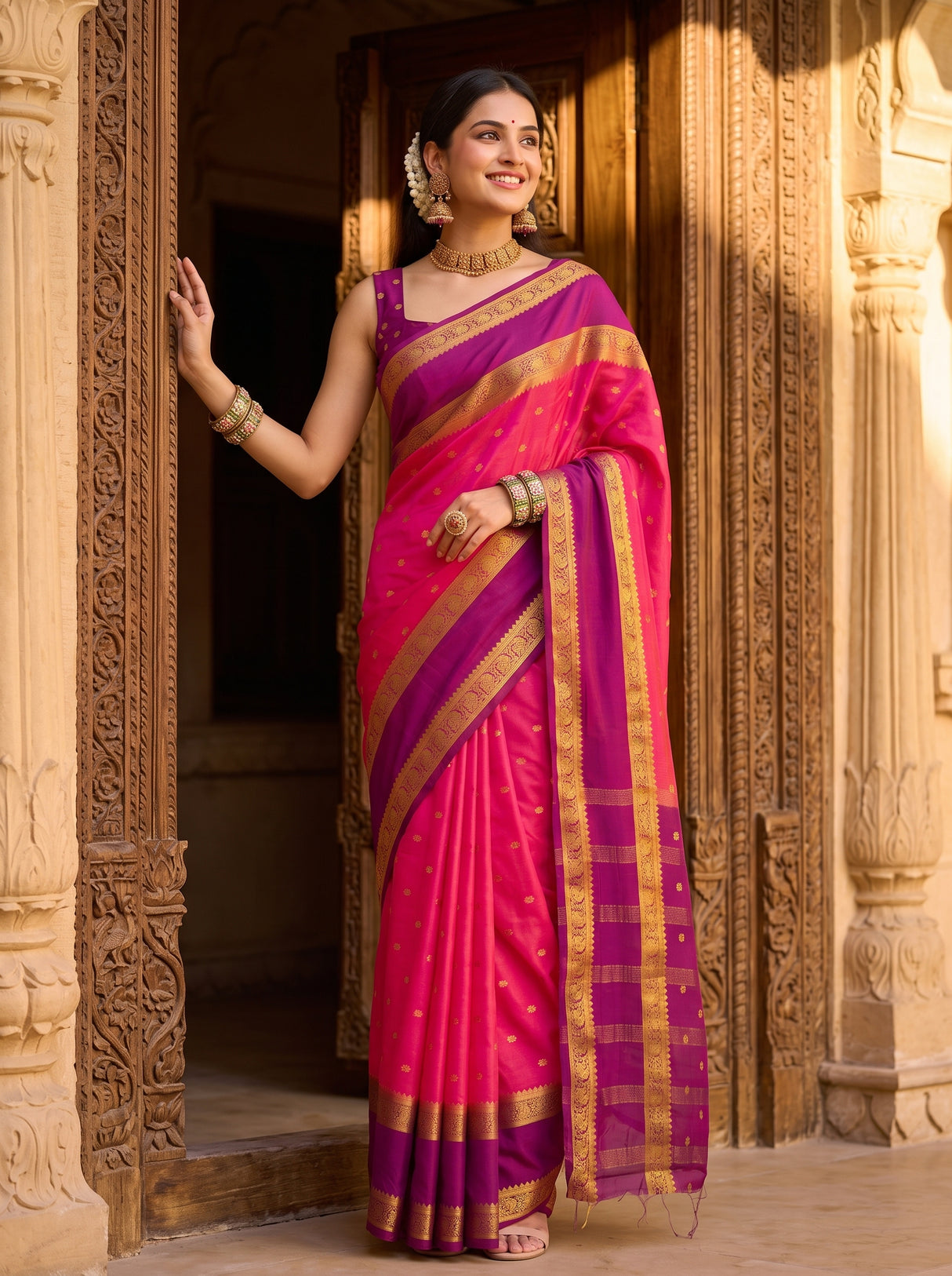 MIMOSA Gajari Saree Saree — pose 5 styling detail