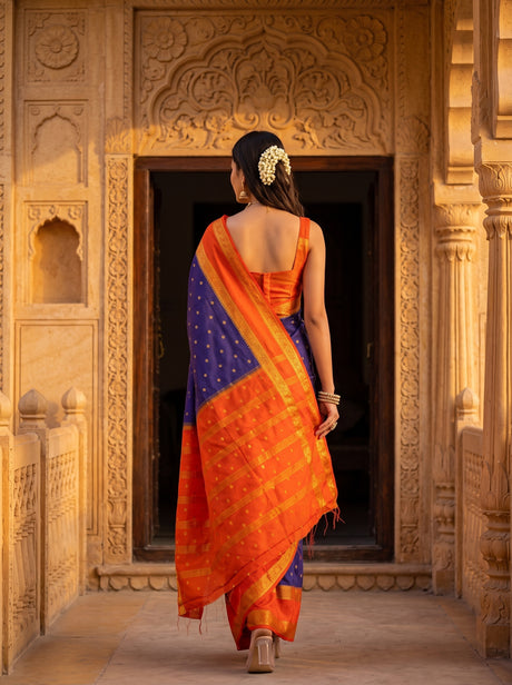 MIMOSA Navy Saree Saree — pose 2 styling detail