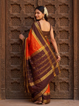 MIMOSA Orange Saree Saree — pose 7 styling detail