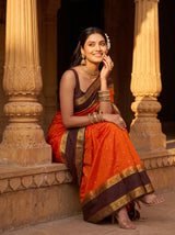 MIMOSA Orange Saree Saree — pose 8 styling detail