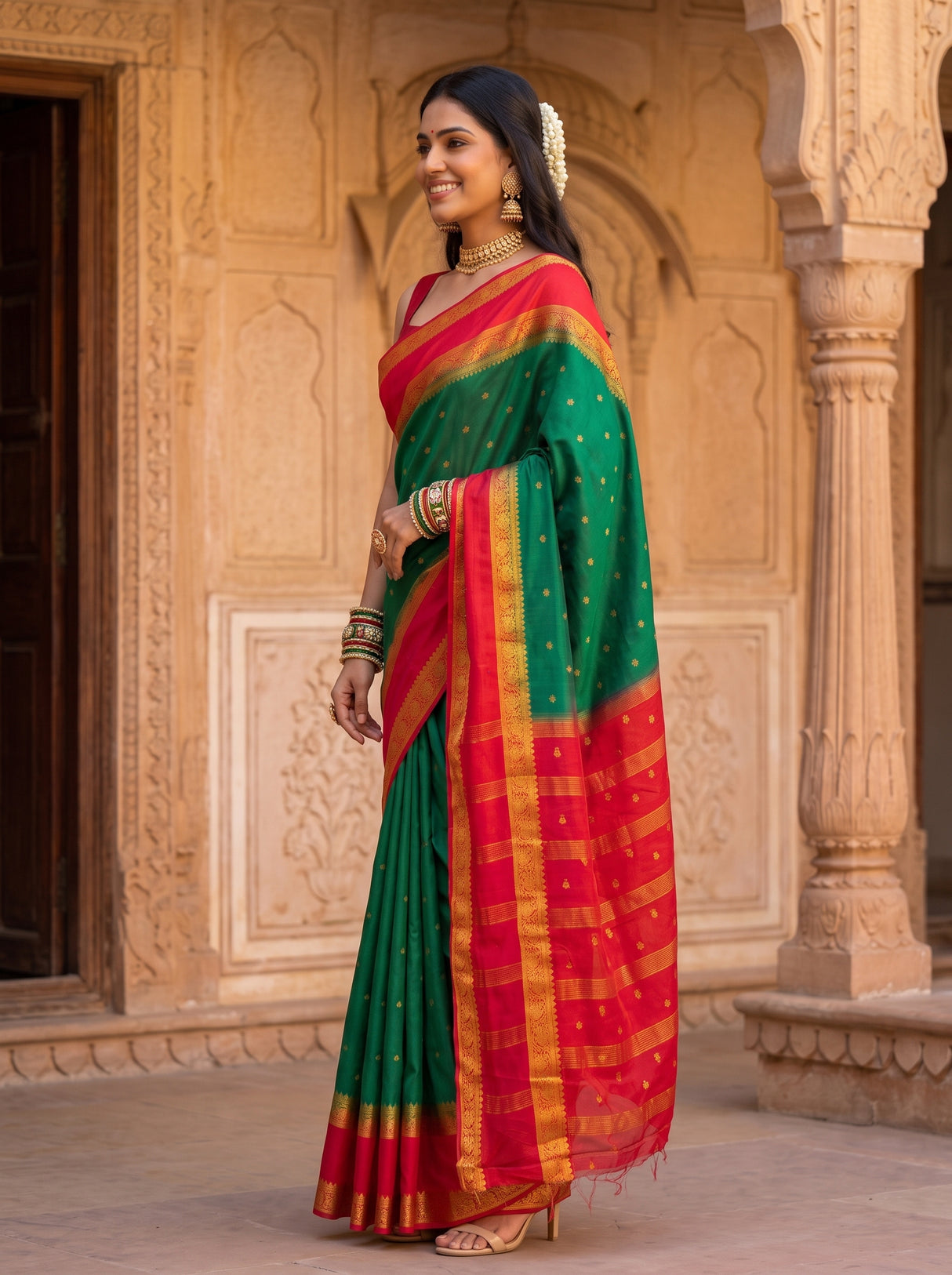 MIMOSA Rama Saree Saree — pose 3 styling detail