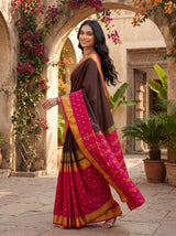 MIMOSA Chocolate Saree Saree — pose 9 styling detail