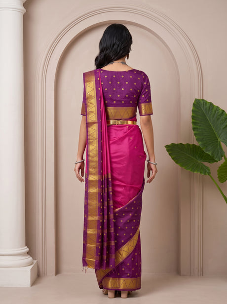 MIMOSA Magenta Saree Saree — pose 2 styling detail