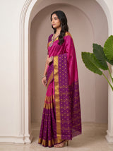MIMOSA Magenta Saree Saree — pose 3 styling detail