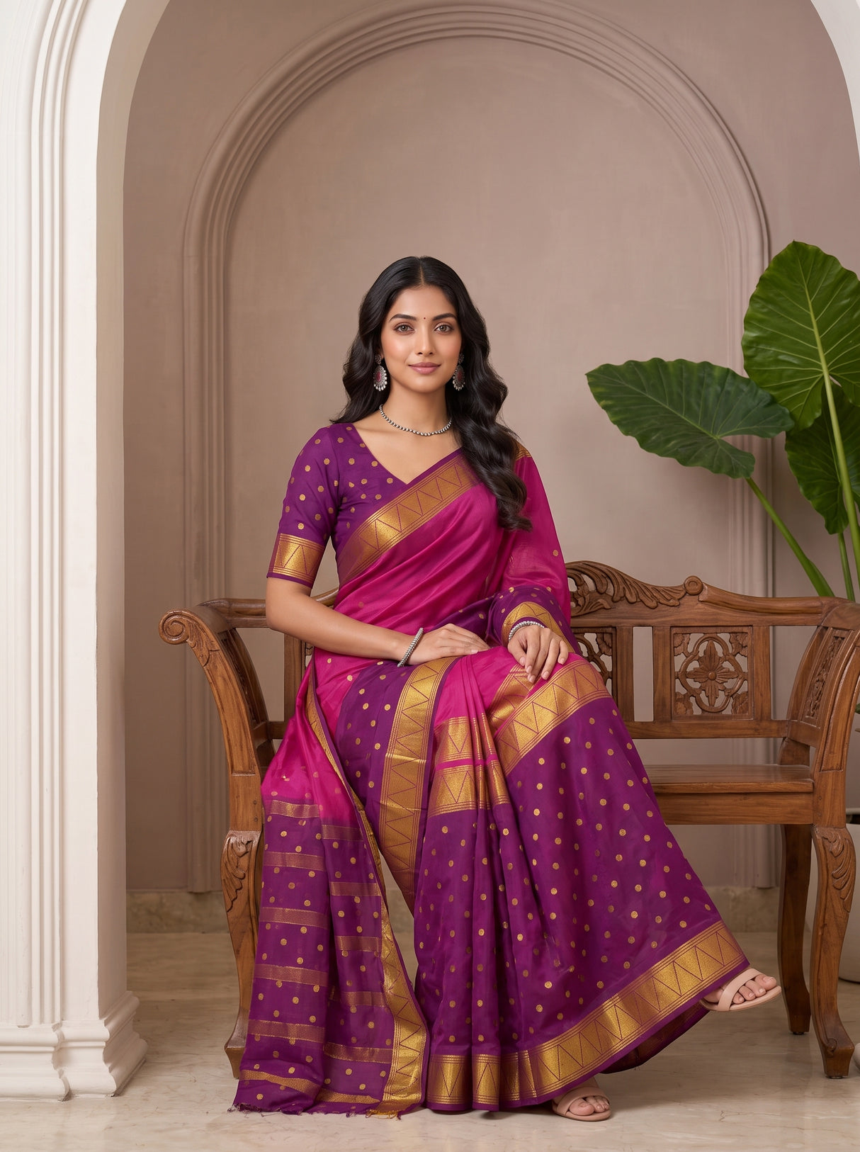 MIMOSA Magenta Saree Saree — pose 8 styling detail
