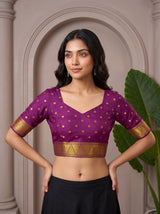 MIMOSA Magenta Saree Saree — blouse close-up