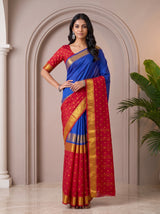 MIMOSA Royal Blue Saree Saree — pose 4 styling detail