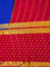 MIMOSA Royal Blue Saree Saree — pallu and zari work detail