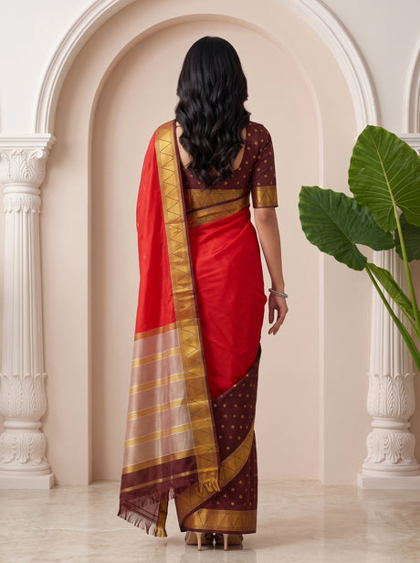 MIMOSA Red Saree Saree — pose 2 styling detail