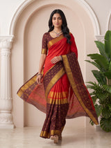 MIMOSA Red Saree Saree — pose 6 styling detail