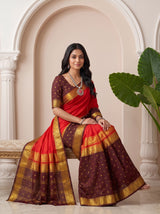 MIMOSA Red Saree Saree — pose 8 styling detail