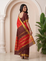 MIMOSA Red Saree Saree — pose 9 styling detail