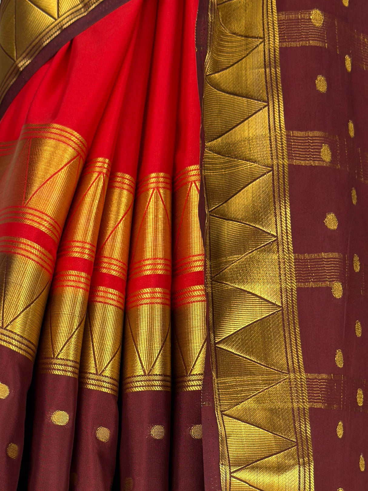 MIMOSA Red Saree Saree — fleets shot full lifestyle