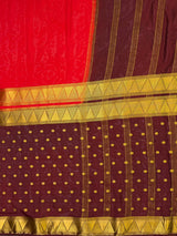 MIMOSA Red Saree Saree — pallu and zari work detail