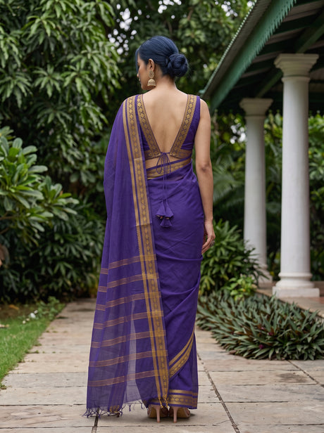 MIMOSA Navy Saree Saree — pose 2 styling detail