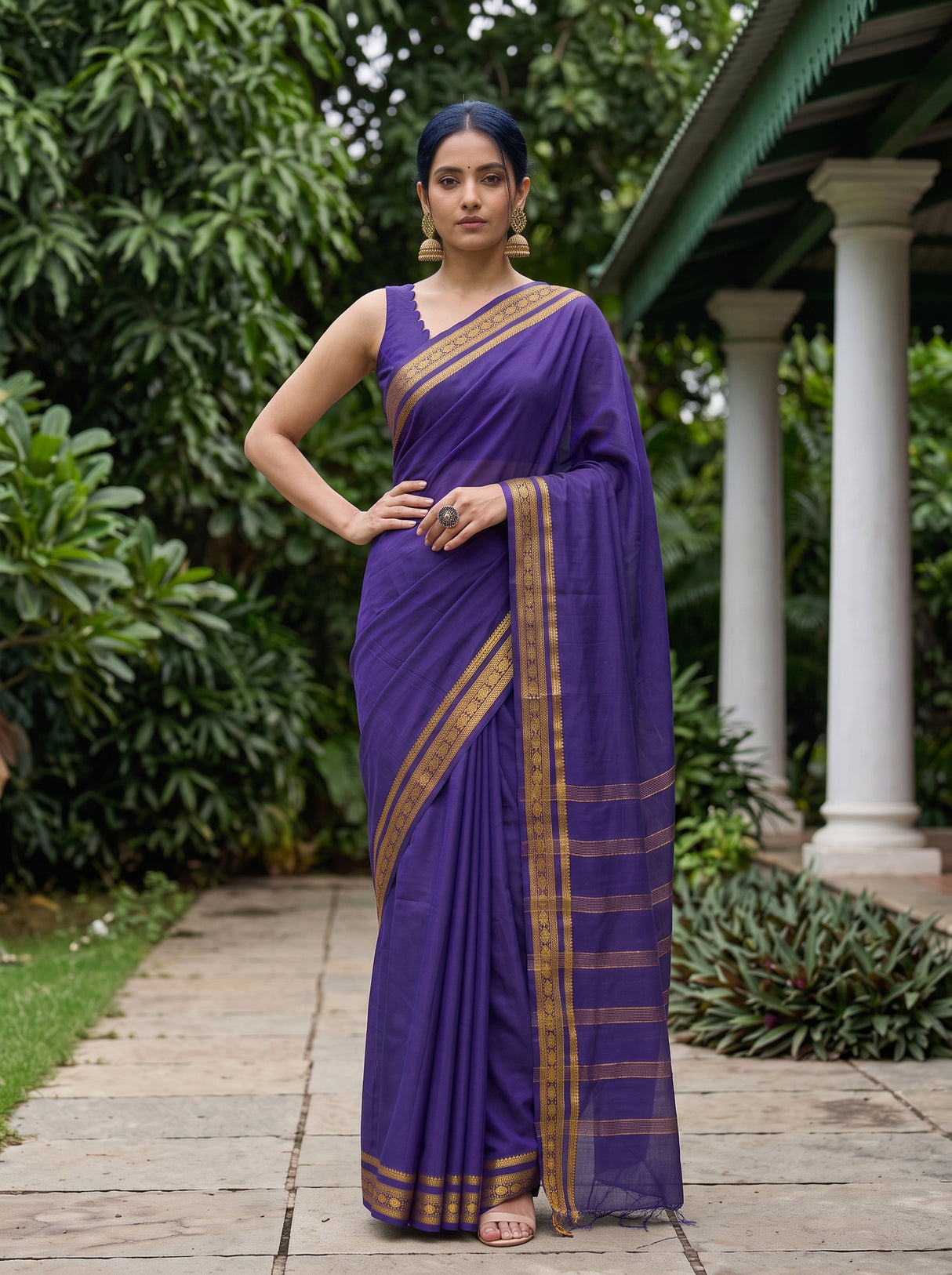MIMOSA Navy Saree Saree — pose 4 styling detail