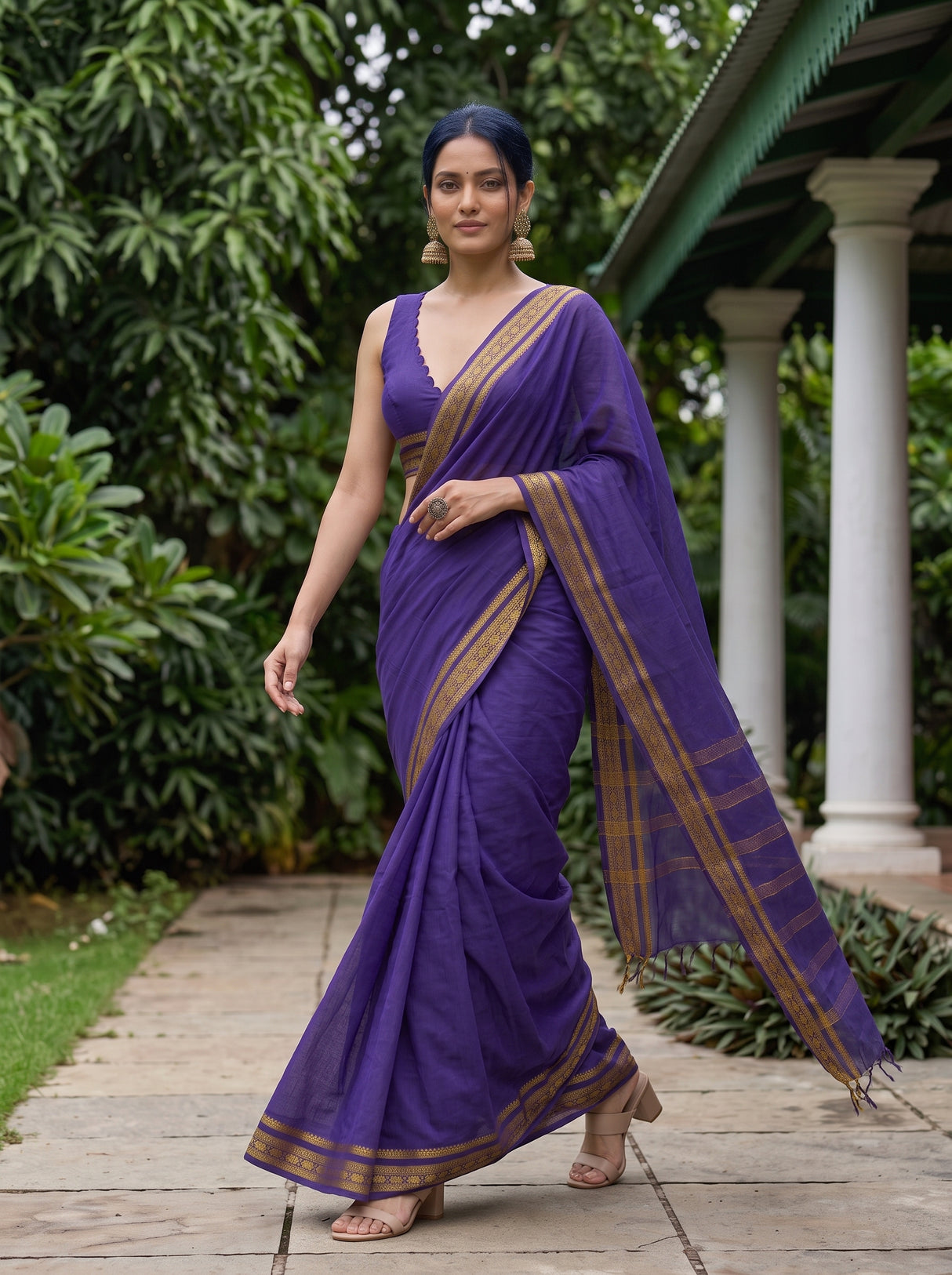 MIMOSA Navy Saree Saree — pose 6 styling detail