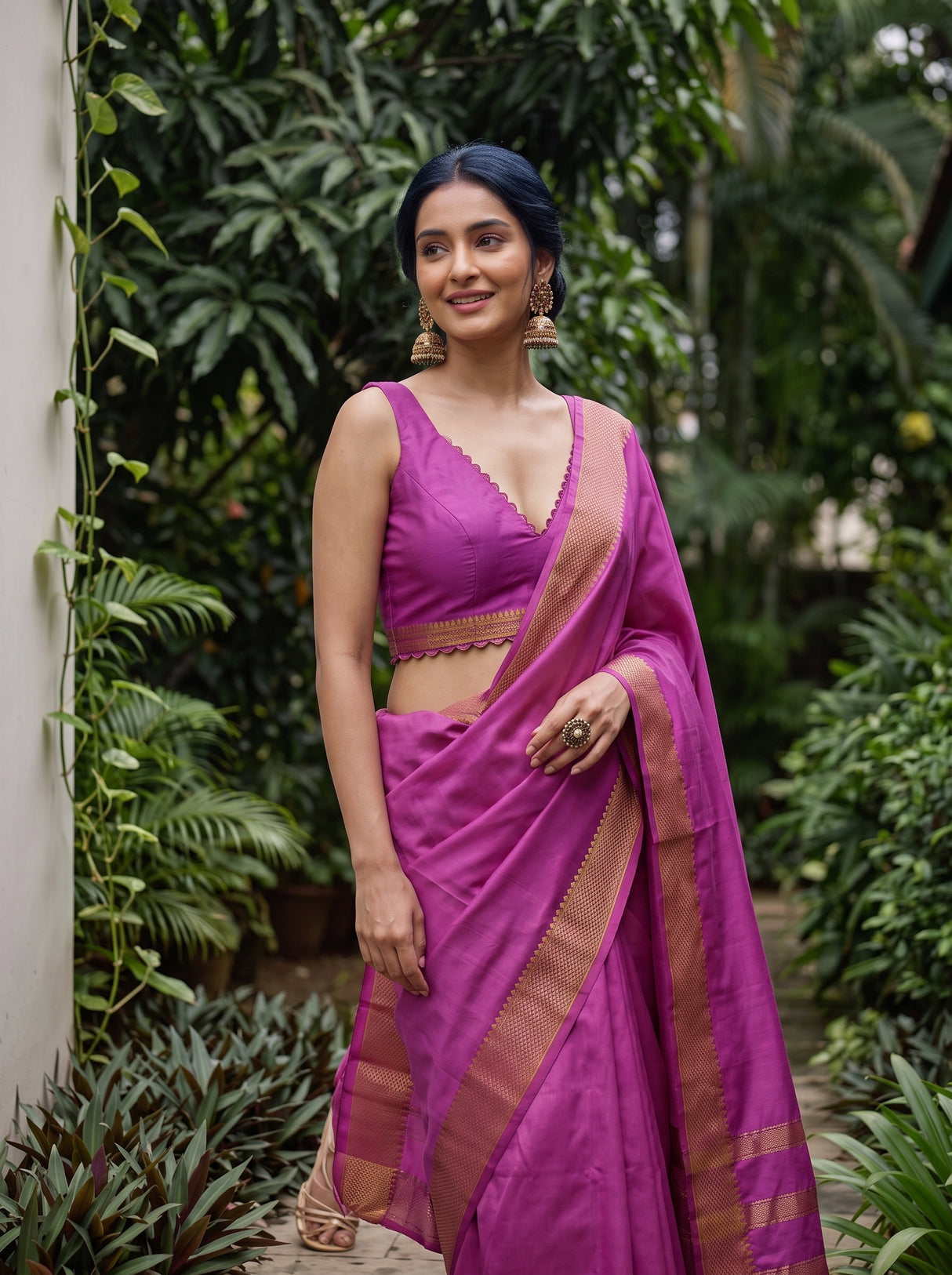 MIMOSA Pink Saree Saree — pose 10 styling detail