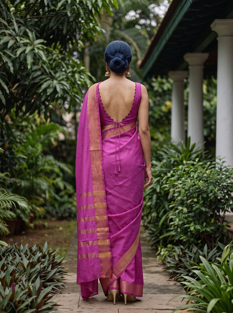 MIMOSA Pink Saree Saree — pose 2 styling detail