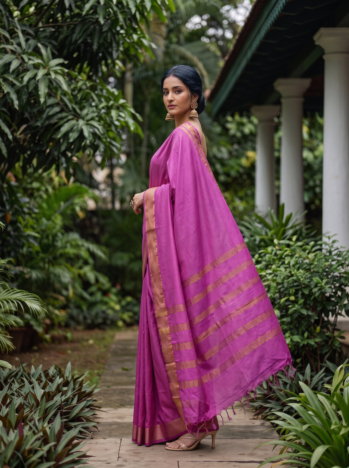 MIMOSA Pink Saree Saree — pose 5 styling detail