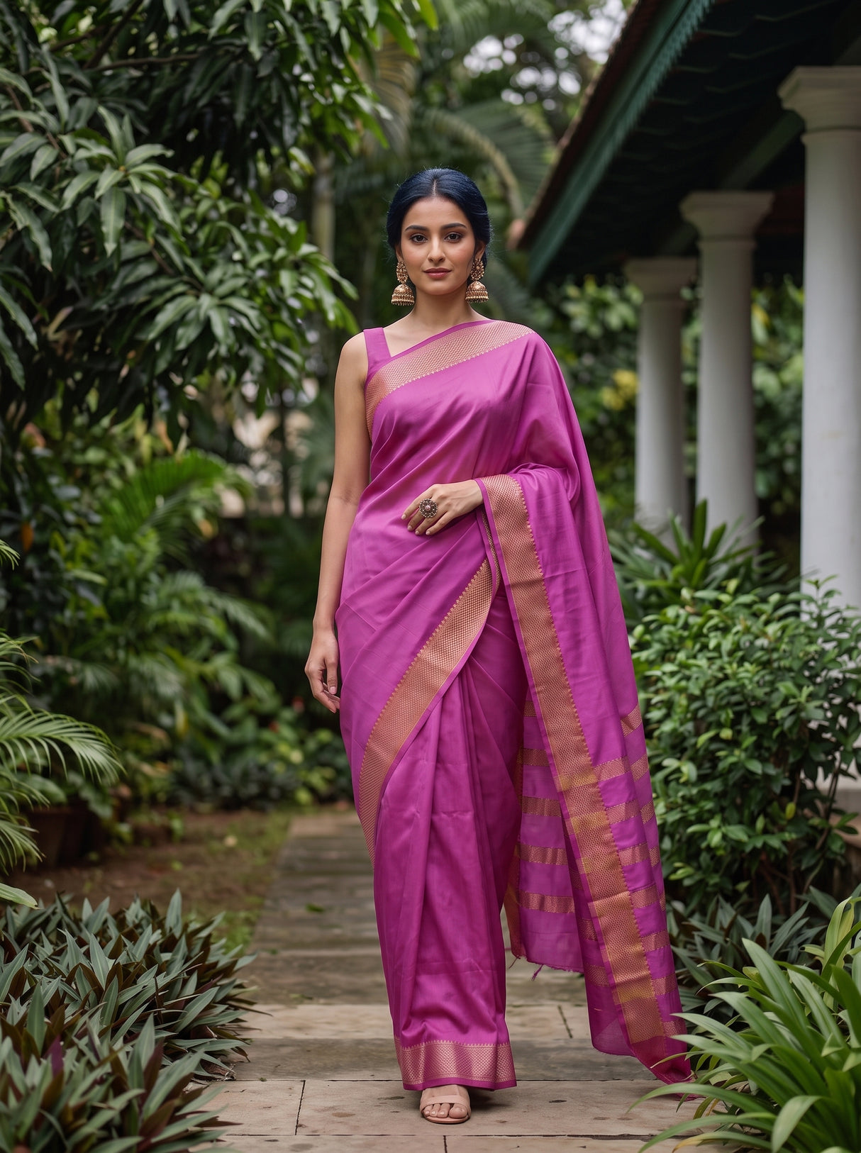 MIMOSA Pink Saree Saree — pose 6 styling detail