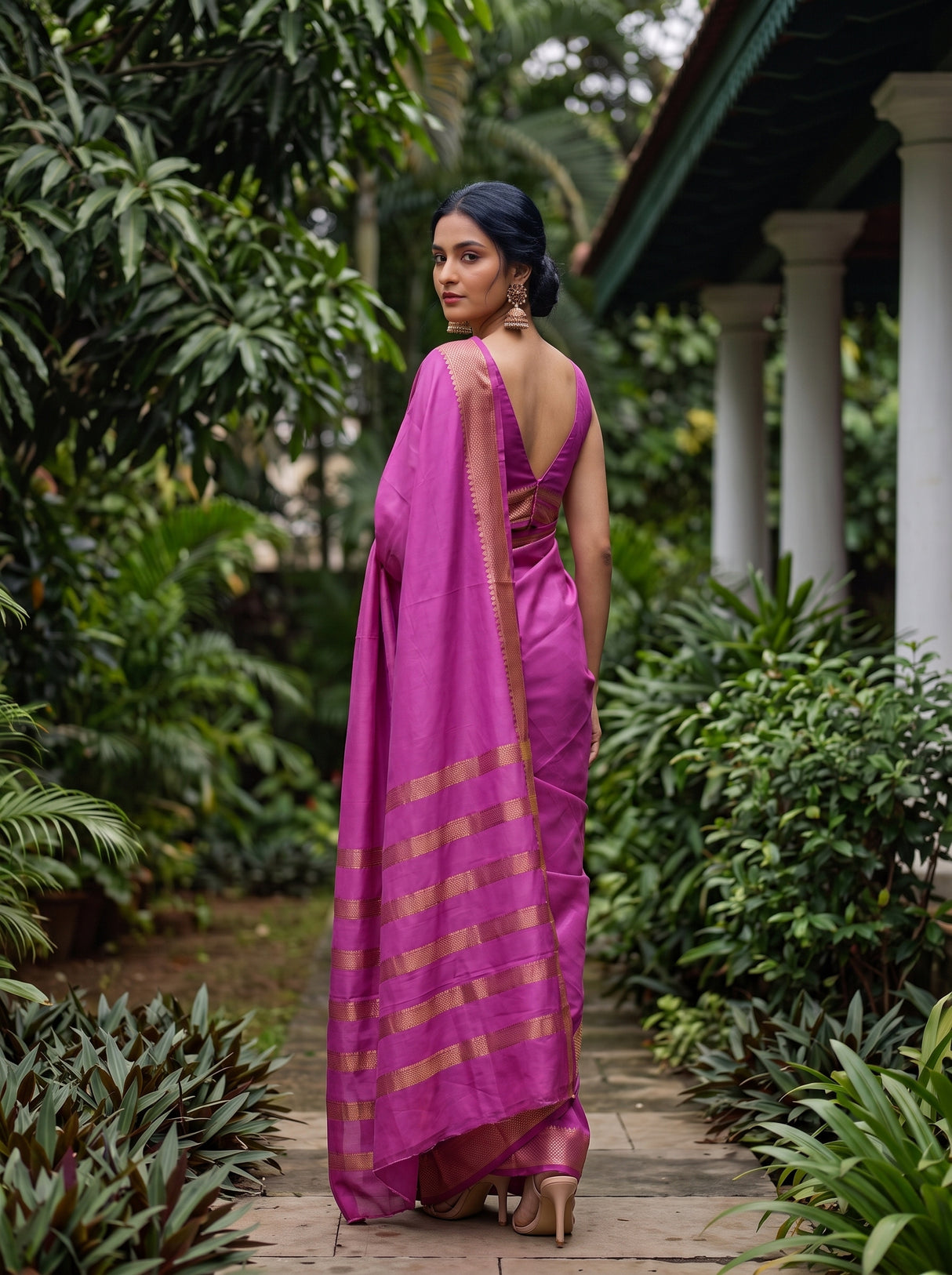 MIMOSA Pink Saree Saree — pose 7 styling detail