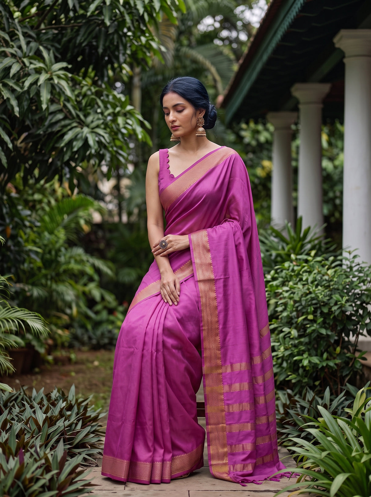 MIMOSA Pink Saree Saree — pose 8 styling detail