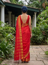 MIMOSA Red Saree Saree — pose 2 styling detail