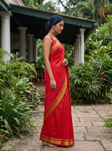 MIMOSA Red Saree Saree — pose 3 styling detail