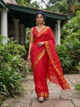 MIMOSA Red Saree Saree — pose 6 styling detail