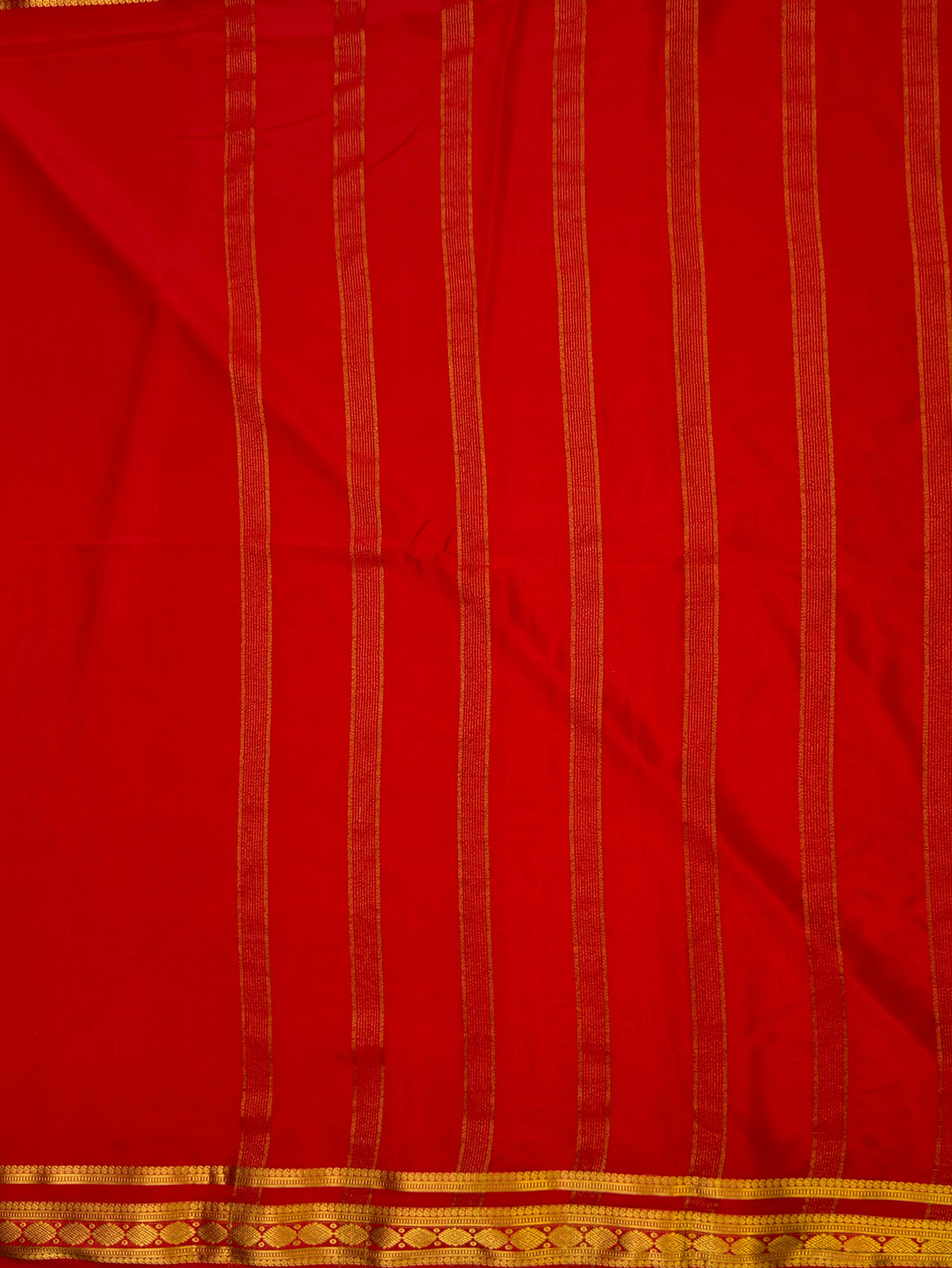 MIMOSA Red Saree Saree — pallu and zari work detail