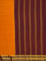 MIMOSA Mustard Mysore Silk Crepe Saree — pallu and zari work detail