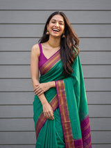 MIMOSA Rama Mysore Silk Crepe Saree — pose 10 styling detail