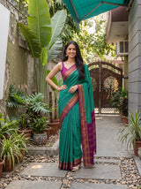 MIMOSA Rama Mysore Silk Crepe Saree — pose 4 styling detail