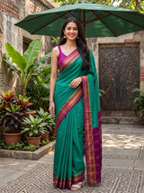MIMOSA Rama Mysore Silk Crepe Saree — pose 5 styling detail