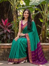 MIMOSA Rama Mysore Silk Crepe Saree — pose 8 styling detail