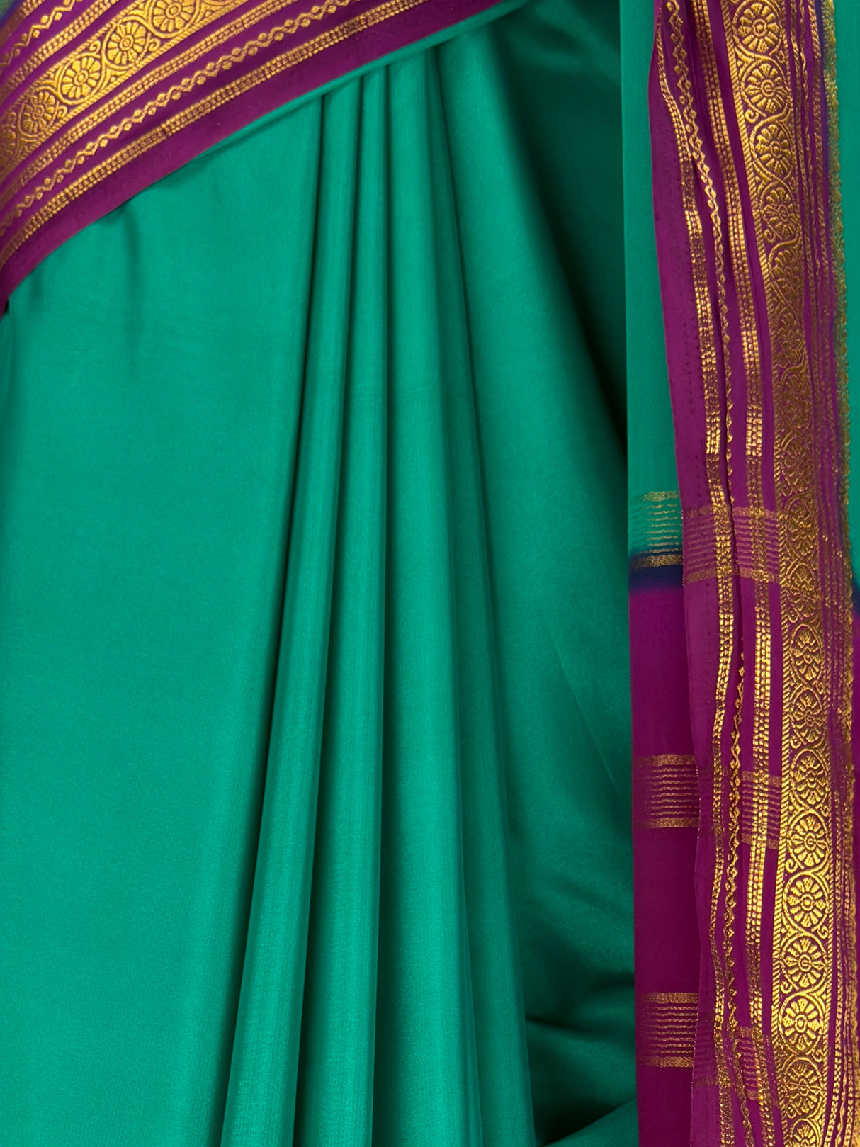 MIMOSA Rama Mysore Silk Crepe Saree — fleets shot full lifestyle