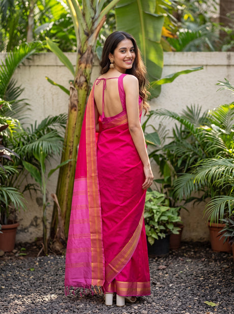 MIMOSA Rani Mysore Silk Crepe Saree — pose 2 styling detail