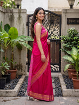 MIMOSA Rani Mysore Silk Crepe Saree — pose 3 styling detail