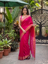 MIMOSA Rani Mysore Silk Crepe Saree — pose 5 styling detail
