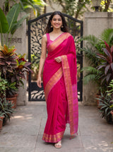 MIMOSA Rani Mysore Silk Crepe Saree — pose 6 styling detail