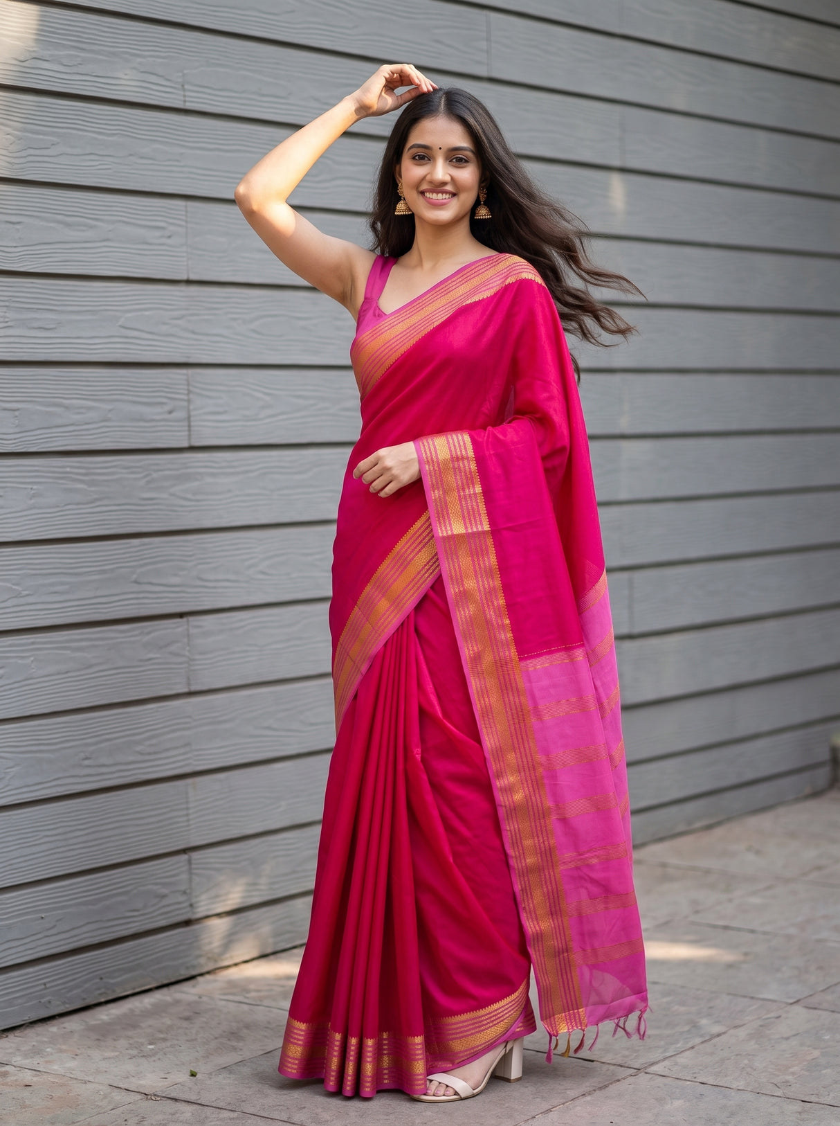 MIMOSA Rani Mysore Silk Crepe Saree — pose 9 styling detail